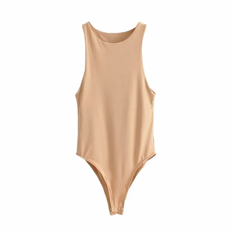 Romperkropp för kvinnor Sexiga Solida Bodysuiter Sommar Kvinna Jumpsuit Overaller Ärmlös Playsuit 210430