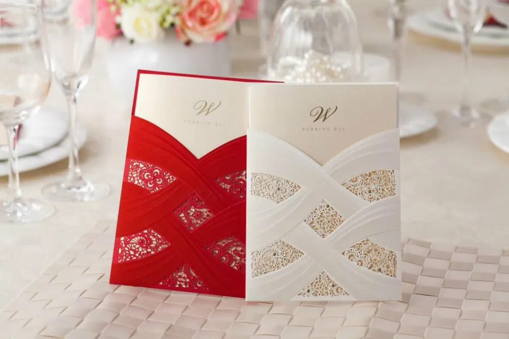 Hohle Wunschkarte, Tasche, lasergeschnittene Hochzeitseinladungskarte, Druck CW060 ZHL0047303I
