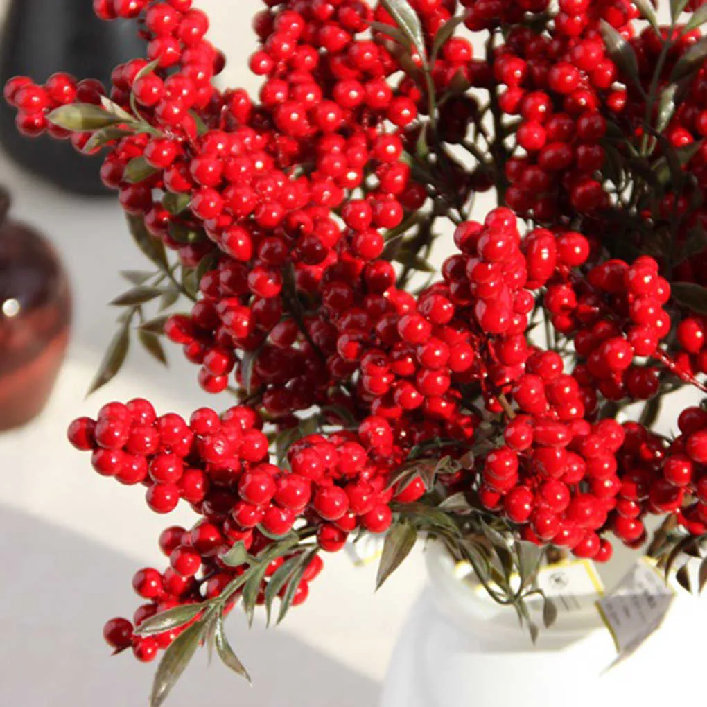 Haricots Artificiels Fleurs Bouquet De Mariage De Noël Décor À La Maison Plante Baies 210624