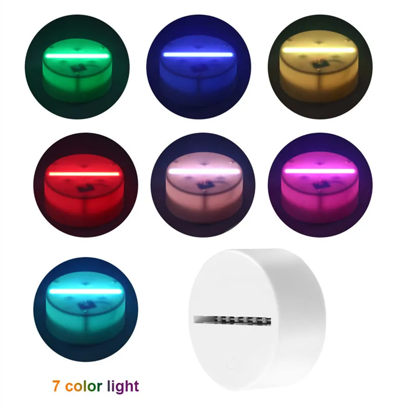 3D LED Lamp Base Acrylic Night Light Bases USB Touch Remote Control Lighting Accessories Holder Whole258Z