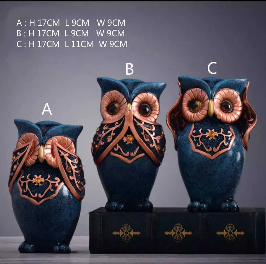 Figurine della famiglia Owl adorabili ballerino ornamento decorazioni la casa Creative Animal Crafts Accessori la casa Regalo gli amanti 210727