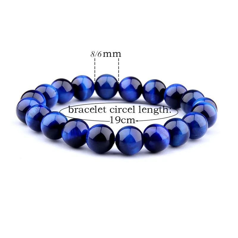 Natural Strands Stone Beaded Armbanden Mode Lapis Lazuli Blue Tiger Eye Stretch Bracelet