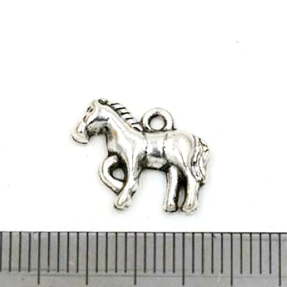 Breloques de cheval mixtes en alliage d'argent Antique, pendentifs pour la fabrication de bijoux, collier, accessoires de bricolage, 65 pièces, 2223