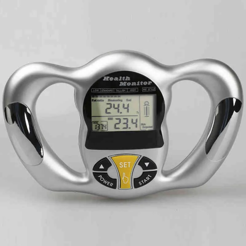 Digital LCD BMI Body Gordura Escala Handheld Peso Corporal Muscle Muscle Muscle Muscão Detecção Ferramenta H1229