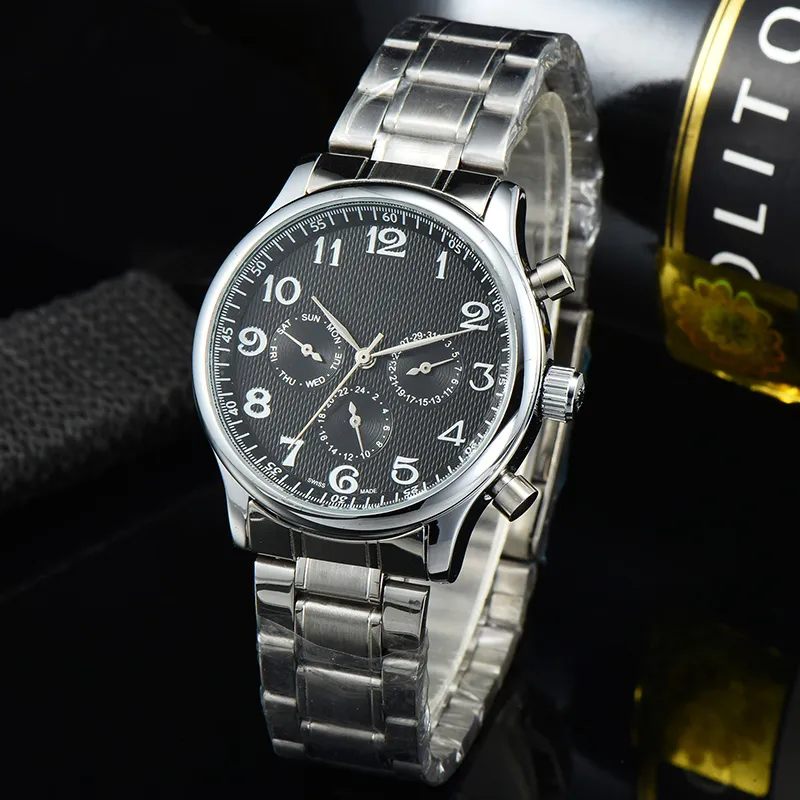 Automatisch uurwerk mechanisch horloge voor heren, alle wijzerplaat werkt met duidelijke achterkant, herenhorloges, roestvrijstalen band, functioneel polshorloge auto247L