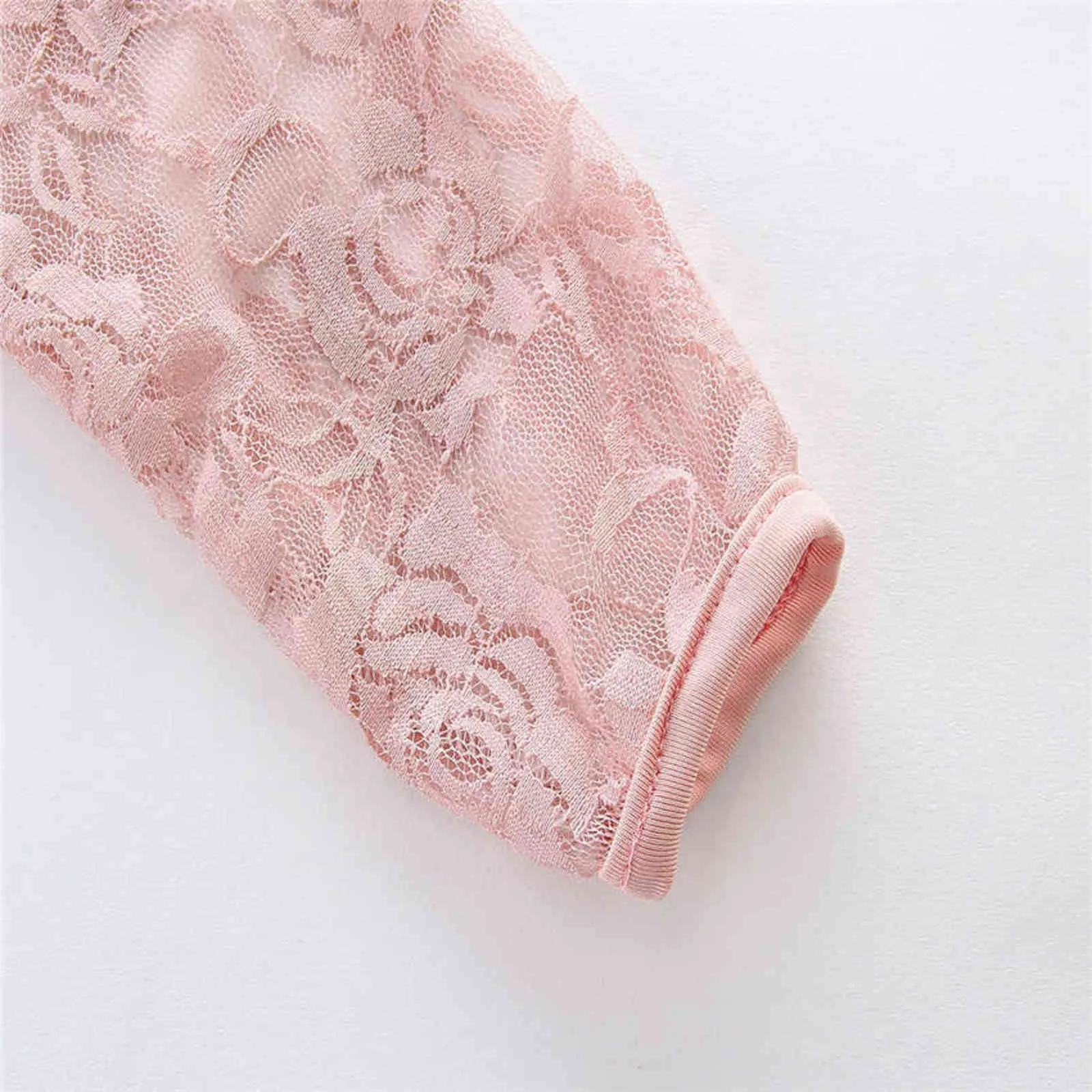 Kinder Frühling Langarm Kleider für Mädchen Rosa Spitze Oansatz Baby Mädchen Party Bogen Prinzessin Kleid Kleinkind Teenager Kinder Kleidung G1129