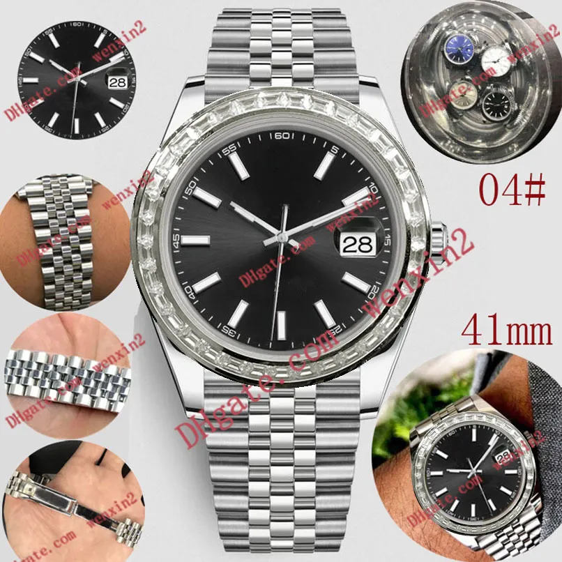 Chiffres de montre pour hommes étanche Mechanica automatique Un diamant en forme de bande 41 mm Lunette en acier inoxydable de haute qualité sport2067