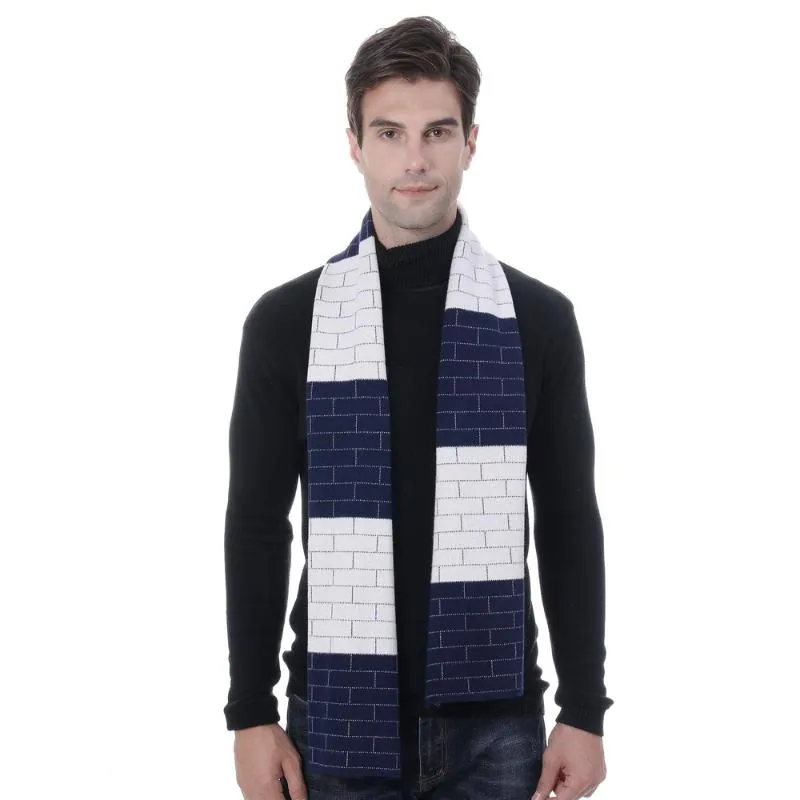 Lenços xadrez de malha homens cachecol cashmere lã quente xale longo branco azul escuro preto cor cinza presente233r