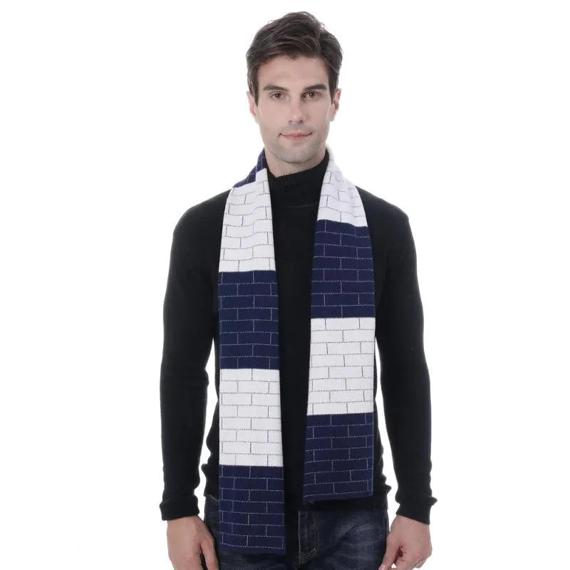 Scarves Plaid Knitted Men Scarf Cashmere Warm Wool Shawl Long White Dark Blue Black Grey Color Gift1832