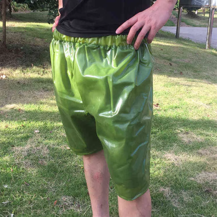 Grüne Herren-Shorts aus PVC, wasserdicht, G1218