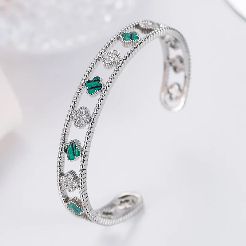 Bracelet manchette de singe de danse pour femmes qualité zircon cubique bracelets de fleurs colorées de luxe bijoux célèbres cadeau féminin Pulsera 22032477539