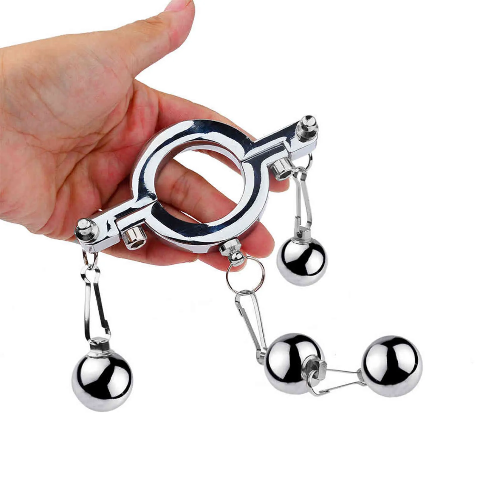 NXYCockrings Drop Ball Penis Ring Metal Weight Hanger l'ingrandimento della barella Extender Cock Chastity Device YS0437 1124