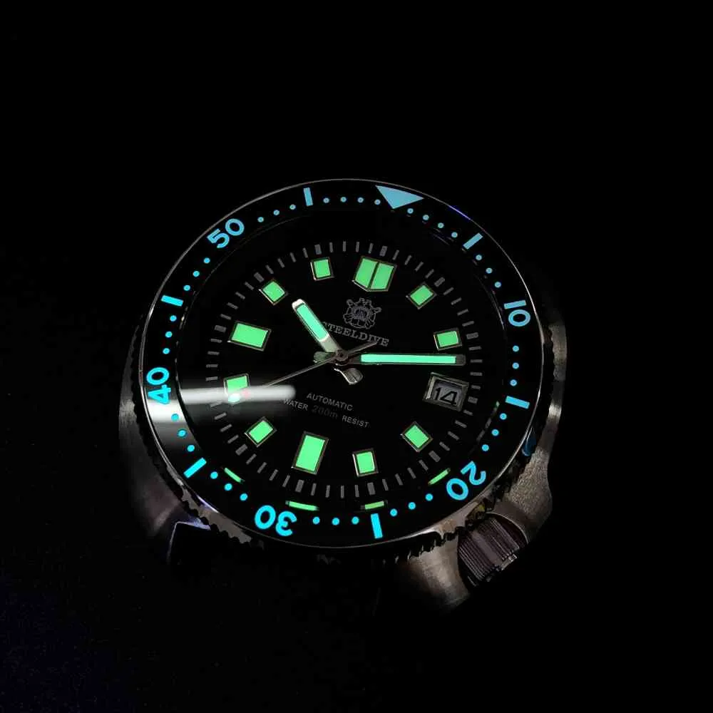 SD1970 SteelDive varumärke 44mm män NH35 Dive Watch med keramisk bezel 210407283C