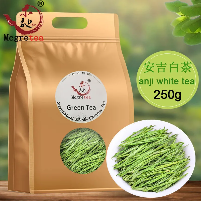 Mcgretea 250g 2022 New Tea Premium Authentic Anji White Tea An Ji Bai Cha White and Golden bud combination Spring Green Bulk