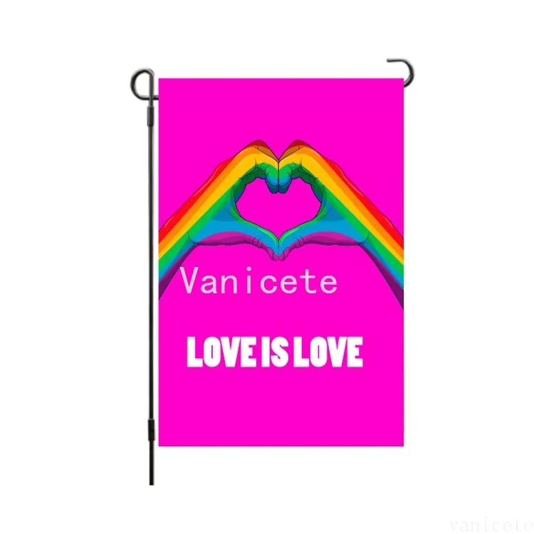 Bannière de drapeau arc-en-ciel 30 * 45 cm drapeaux gay lgbt Polyester drapeau de jardin gay fournitures de fête décoratives pour la maison par mer T2I52509