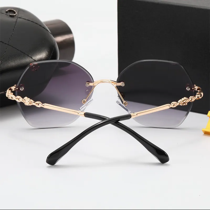 Glasses Womens Sunglasses Women Eyeglass Mens Luxury Men Fashion Gradient Frameless Swan Letters With Box Jariser246o