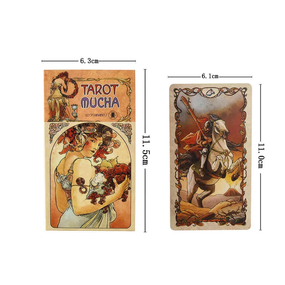 Mucha s Deck Toy Tarot Card Game Board Guidance Divination pour débutants avec guide