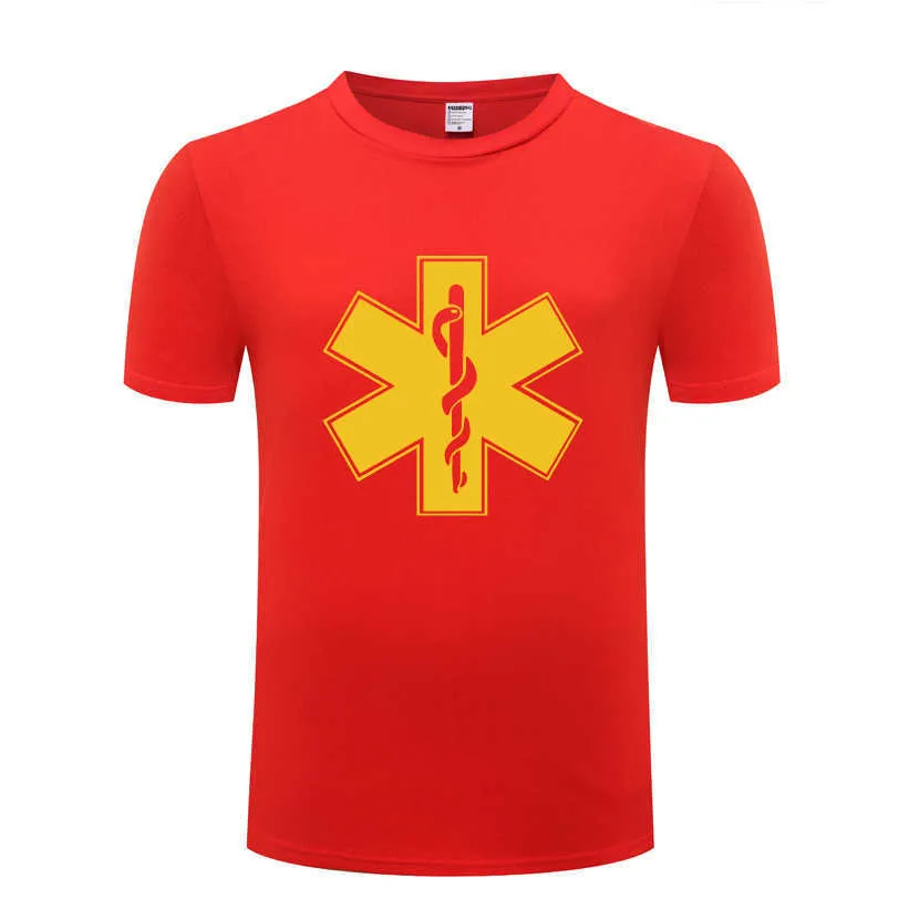 T-shirt da uomo da uomo tecnico di emergenza EMT T-shirt manica corta o collo in cotone T-shirt casual Top Tee 210707