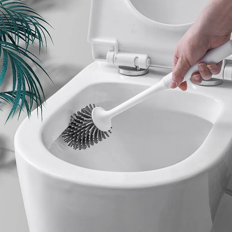 Silikonowe szczotki toaletowe stałe szczotki do czyszczenia podstawy do WC Akcesoria łazienkowe Zestaw materiałów gospodarstwa domowego 210m