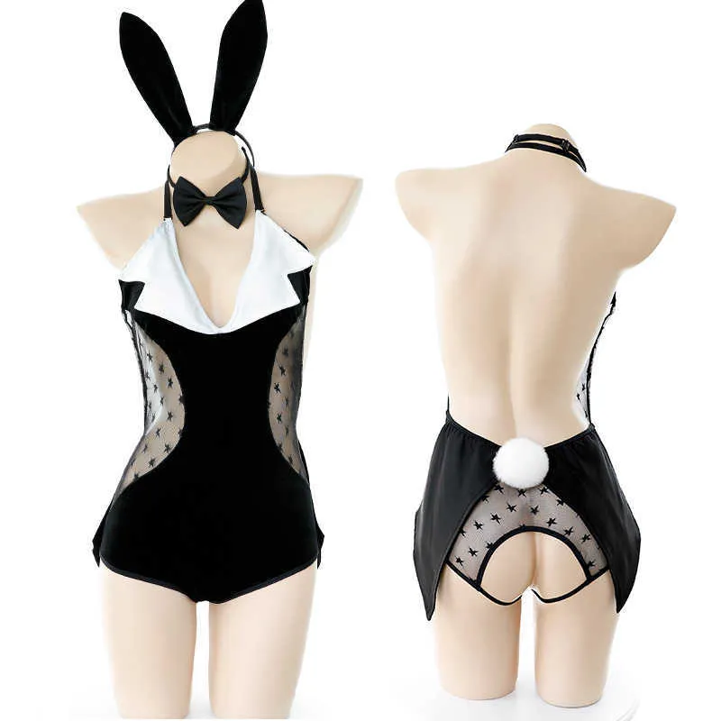 Erotic Sexy Cosplay Lingerie Anime Gioco di ruolo Costume le donne Ragazze Cute Kawaii Bunny Girl Suit Naughty Velvet Stripper Outfit Y0913