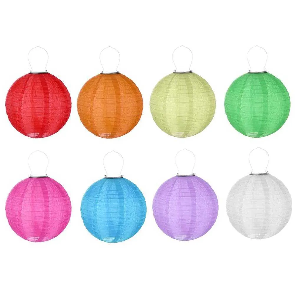 12in Solar Lampion Outdoor LED Light Solar Chinese Lanterns Ball Round Waterproof Wedding Lantern Decoration Garden Hanging Lamp Q3739670