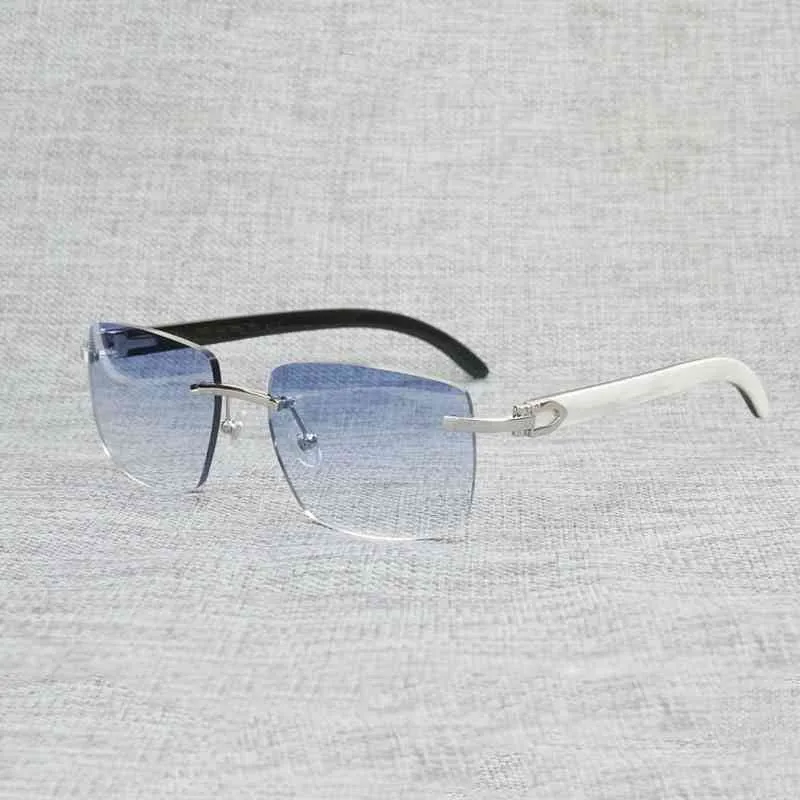 2024 Moda Men feminina glasses femininos de luxo masculino de madeira natural búfalo preto búfalo chifre de tamanho antigo e óculos quadrados sem aro Oculos gafas acessórios
