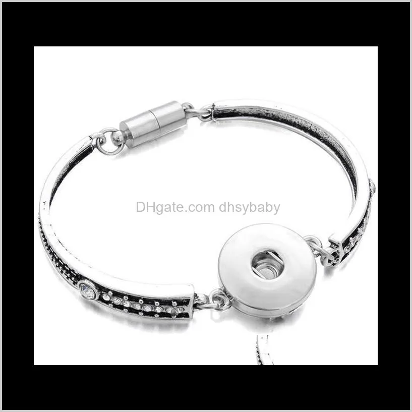 Charm Sieraden 18Mm Drukknopen Armband Hele Bloemen Gesneden Vintage Magnetische Armbanden Voor Vrouwen Mannen Ptu7R231S