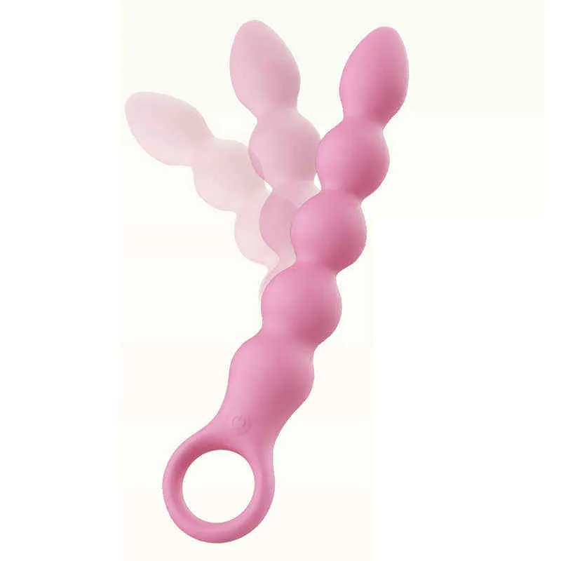 NXY Anal Toys Plug en silicone chaud avec 10 modes de vibration Perles graduées Masturbateur télescopique Adultes Sexe unisexe 1130