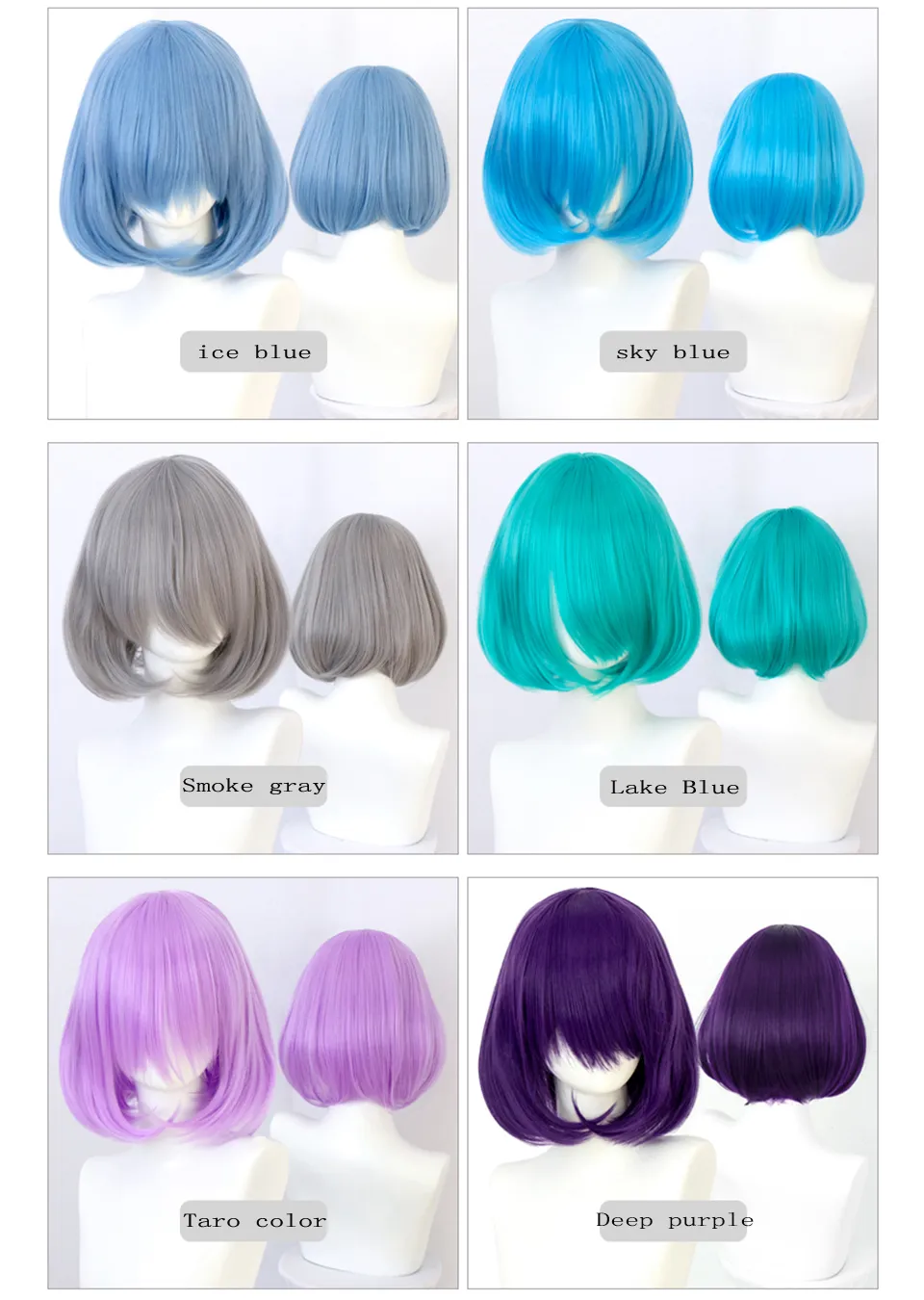 Synthetische pruiken Roze blauw Paars Blond Wit menselijk haar pruiken honingbruin geweven ombre vlechten Pruik Vrouw Kort Bobkapsel Halloween Christ7725871