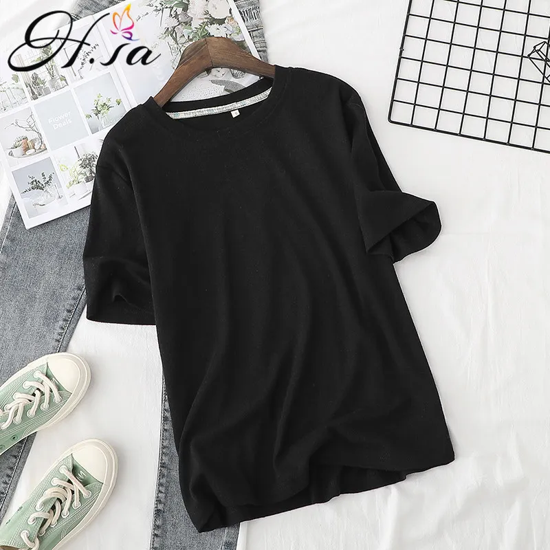 Zomer vrouwen kleding t-shirts harajuku kpop vrouwelijke vintage t-shirt effen korte mouw tops Tees mode casual t-shirts 210430