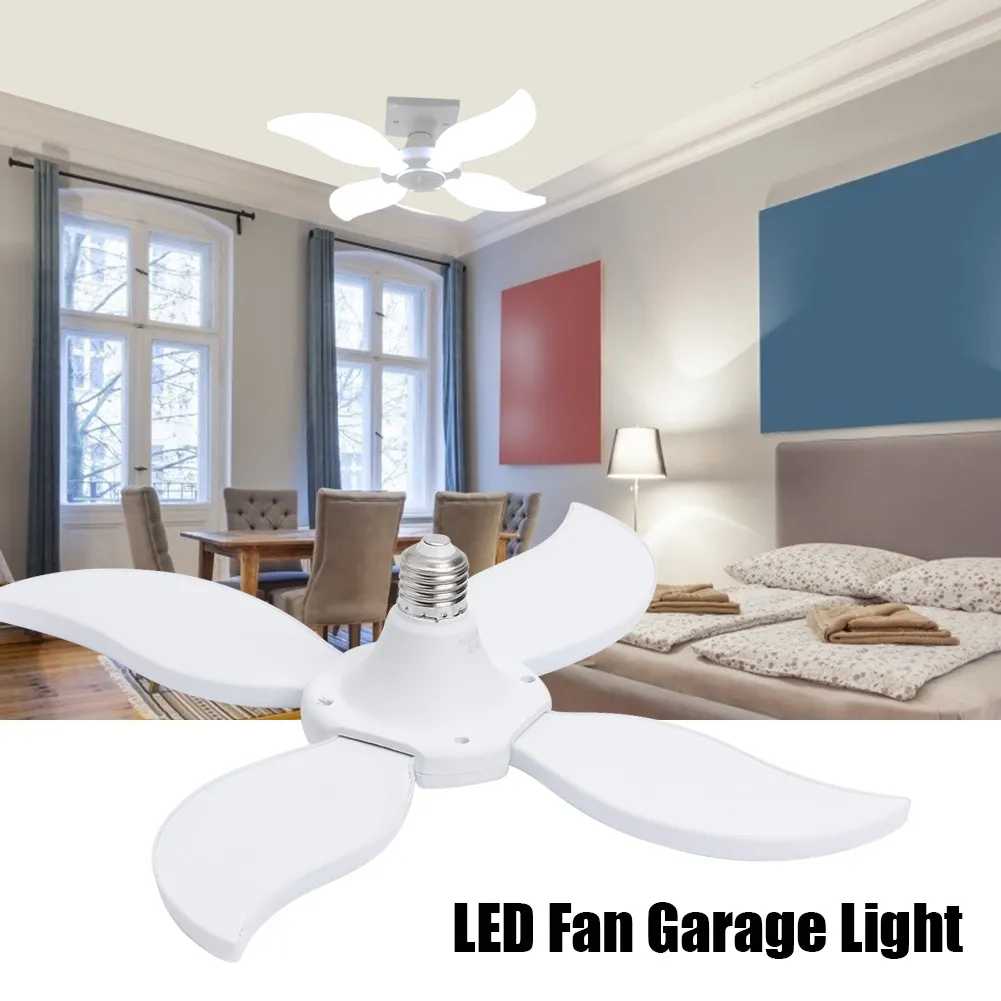 Super Bright 60W E27 LED Fan Garage bay Light Folding Supers Brights High Bays Industrial Lighting Lamp for Workshop Office