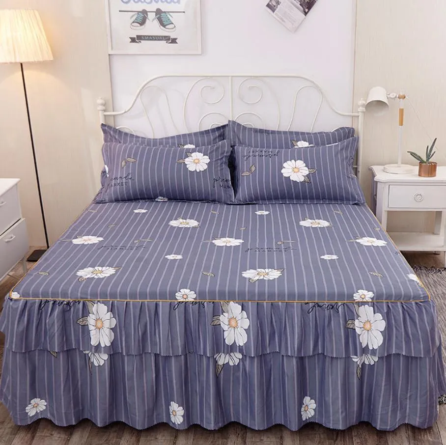 Jupe de lit douce de luxe de haute qualité, douce pour la peau, jupe de couverture de lit d'hiver, couvre-lit King Queen Pad sans taie d'oreiller F0397 210420