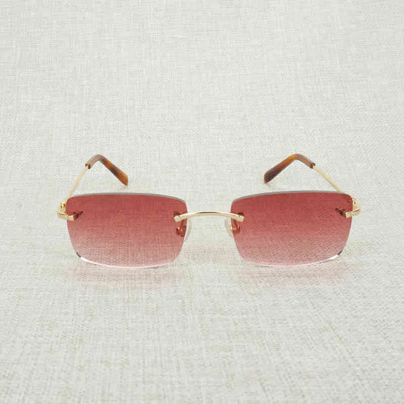 Nouveau 20% de réduction sur les lunettes de soleil designer de luxe Vintage Men de carrés sans bordure ovale verres transparentes encadrer les lunettes de lune