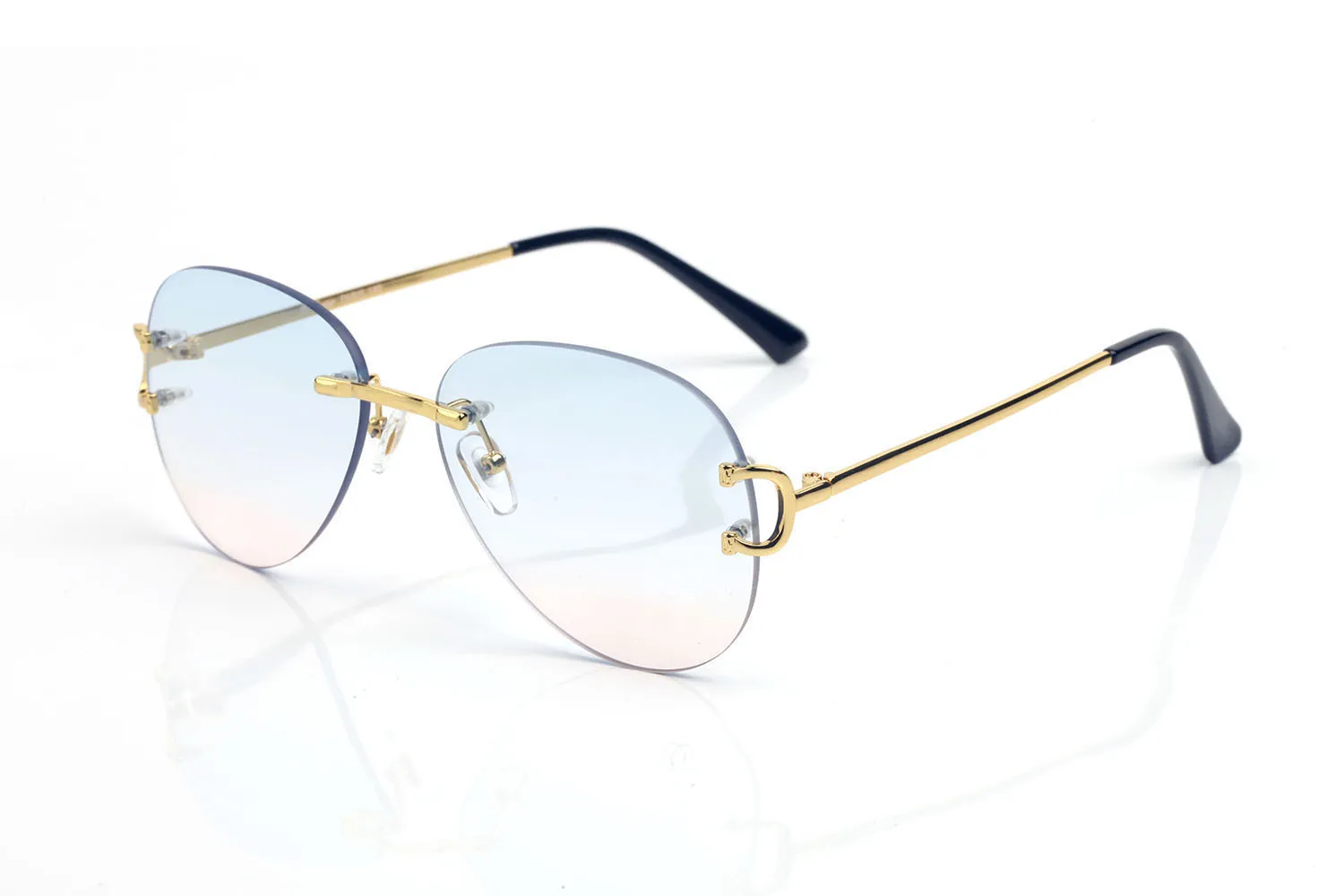 Klassische Herren-Sonnenbrille Markendesign UV400 Brillen Metall Goldrahmen Sonnenbrille Männer Frauen Winzige Drahtlegierung Brillenfassungen mit R241F