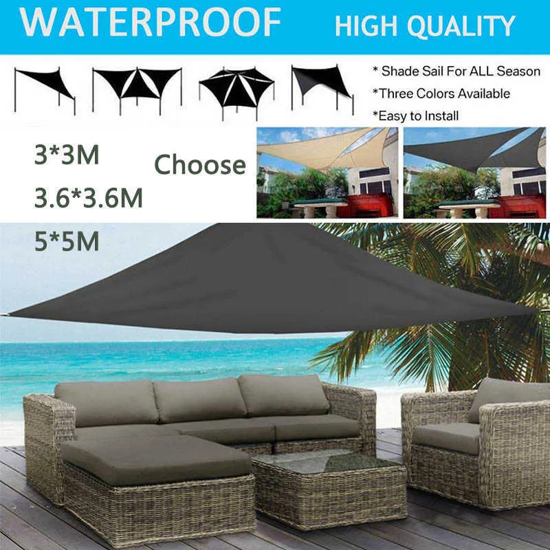 Anti-UV Awning Sun Shelter Driehoek Canopy Outdoor Schuilplaatsen Sun Shade Sails Beach Sunshade Tarp Waterdichte Tuin Auto Camping Y0706