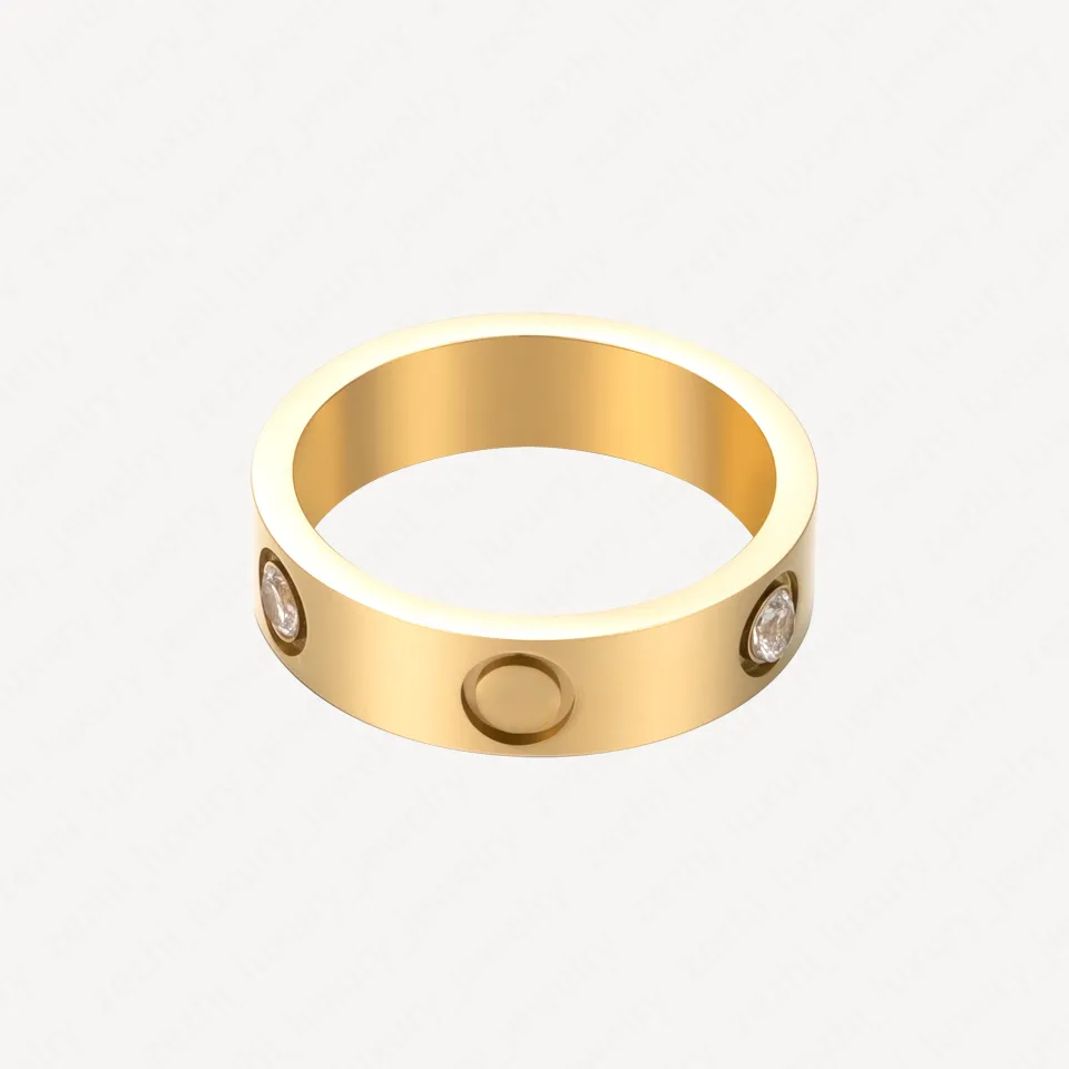 Klasyczne Pierścień Pierścień Męskie Pierścienie męskie dla kobiet ze stali nierdzewnej 18K Gold Gold Never Fade Not alergic 5 6 mm Eternal Obiecing Acceso249Q