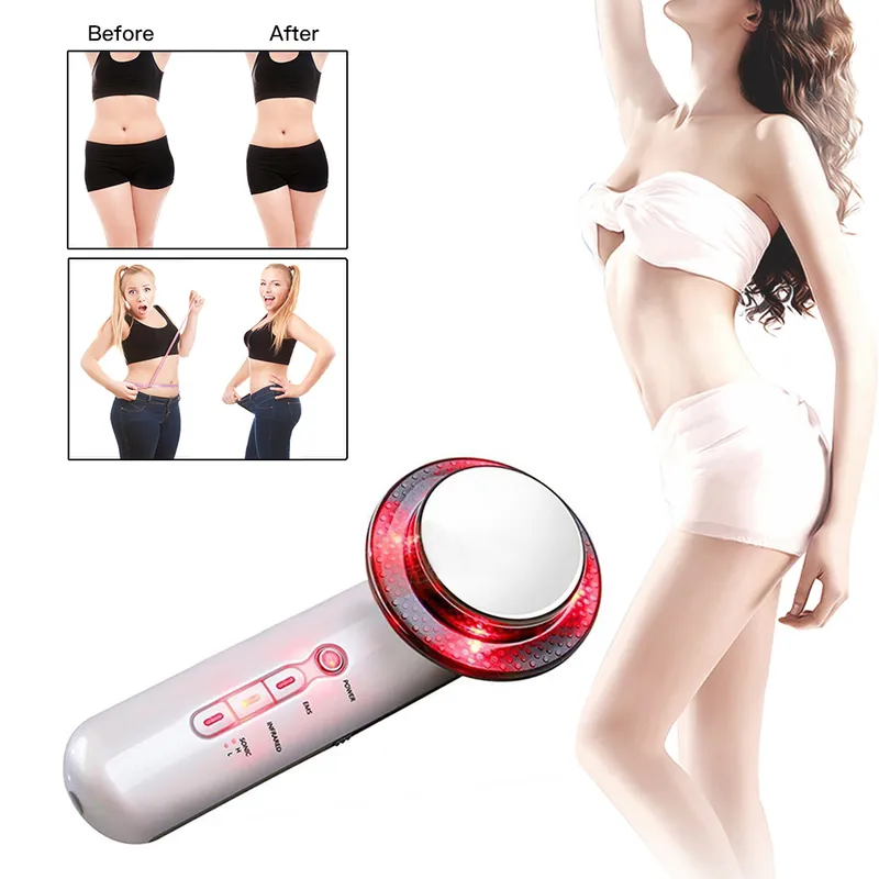 Body Slimming Massager 3 I 1 EMS Infrared Ultrasonic Ultraljud Fat Cavitation Face Beauty Machine 220216