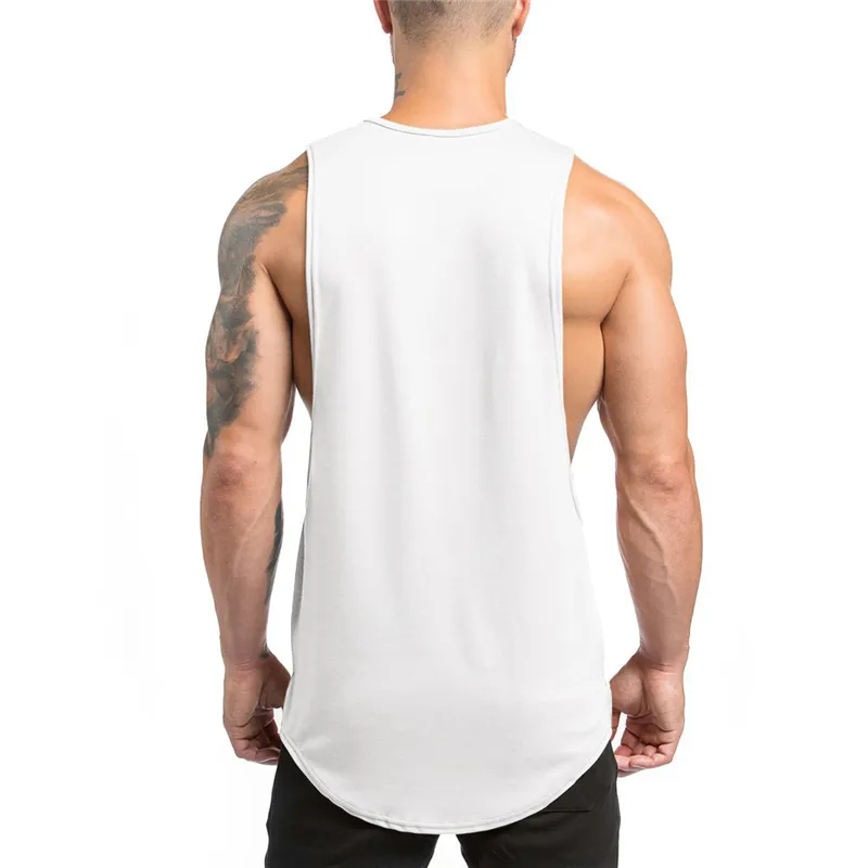 Muscleguys Gyms Marka męska Tank Top Hoodie Fitness Kulturystyka Mięśni Cięcie Stringer Trening Tank Top Asistwear Mężczyzna 210421