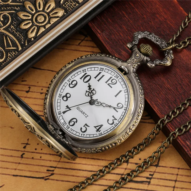 Steampunk motyl design męski kwarc kwarc analogowy zegarek kieszonkowy arabski numer pokrętła Top prezent zegar wisiorek dla dzieci naszyjnik Chai2679