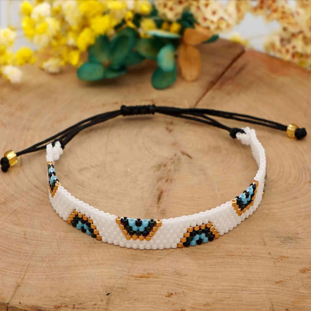 Go2boho – Bracelet porte-bonheur maléfique, bijoux inspirés de perles Miyuki pour femmes, bijoux Ins uniques, œil turc