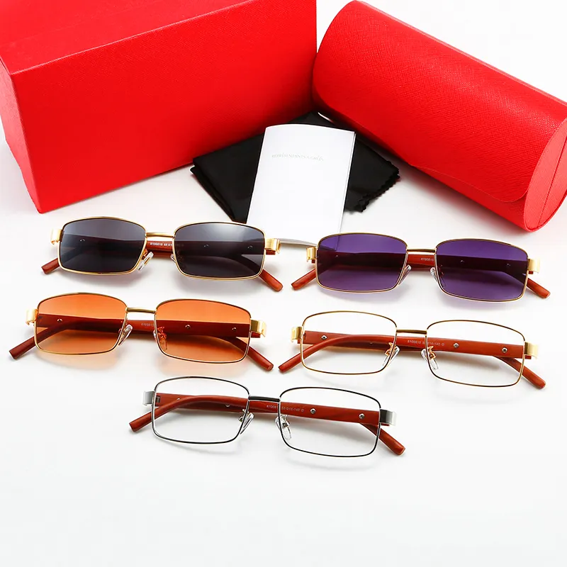lunettes de soleil design mode hommes femmes or et argent plein cadre rond bois métal rectangle cadre optique gris brun transparent L192W