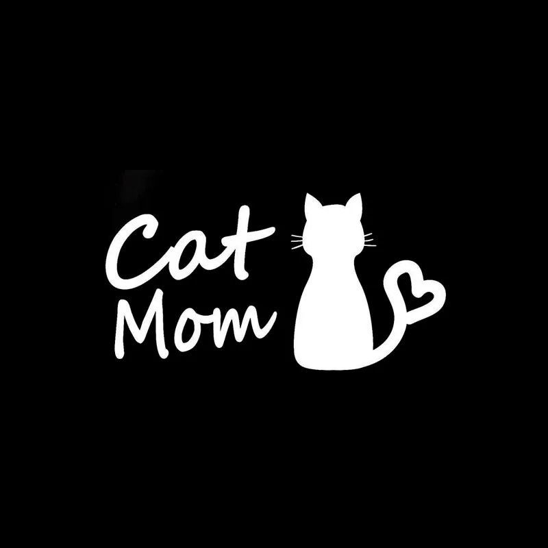 13 cm * 6.7cm Cat Mom Car adesivo engraçado decalque de vinil decoração prata preta