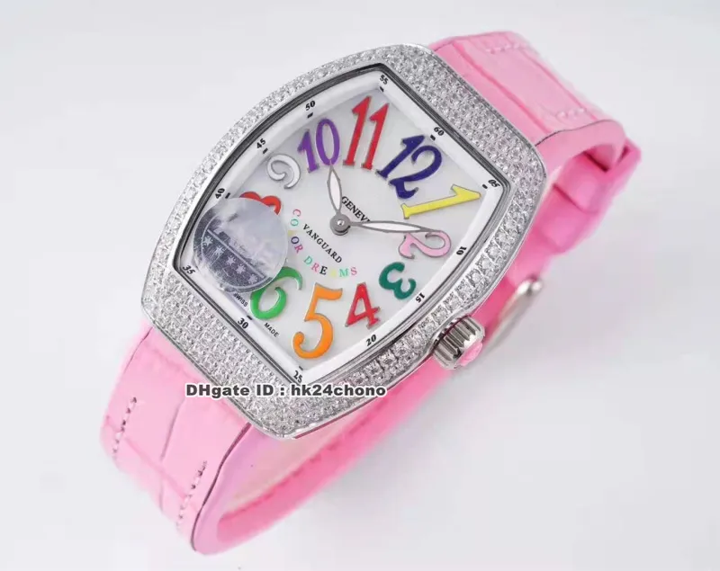 ABF Factory Luksusowe zegarki V 32 SC FO Col Drm D Vanguard Lady 32 mm Rose Gold Diamond Eta Quartz Watch Watch Dial Guma Str231l