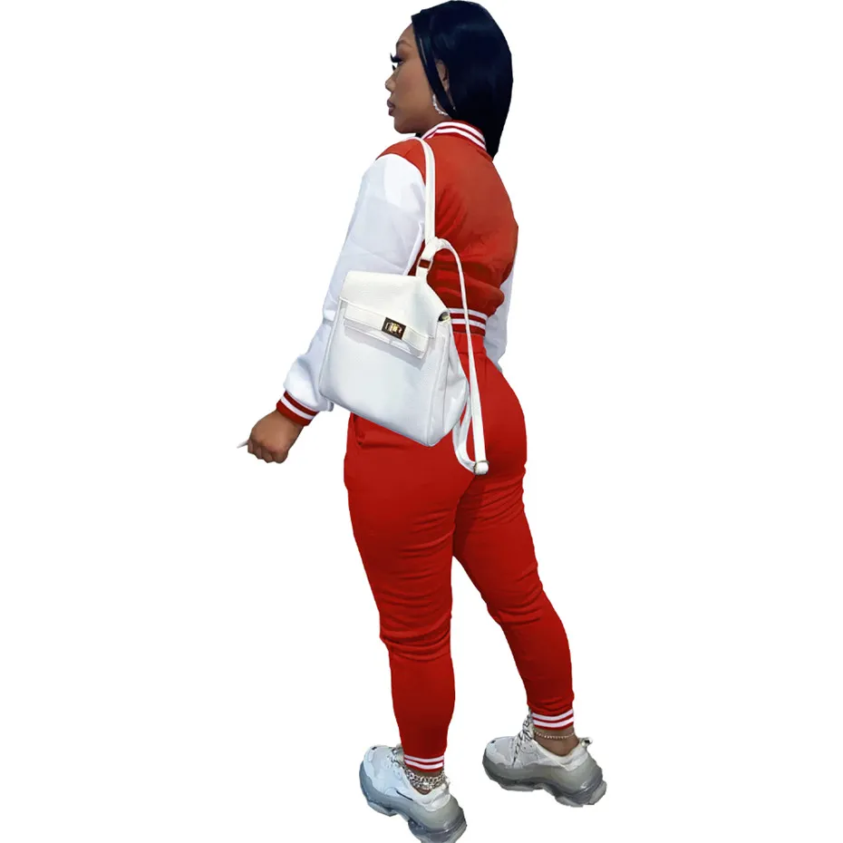 Women Embroidery Tracksuits Baseball Uniform Set Outfits Long Sleeve Sportswear Jogging Sportsuit Fashion Cardigan K8610