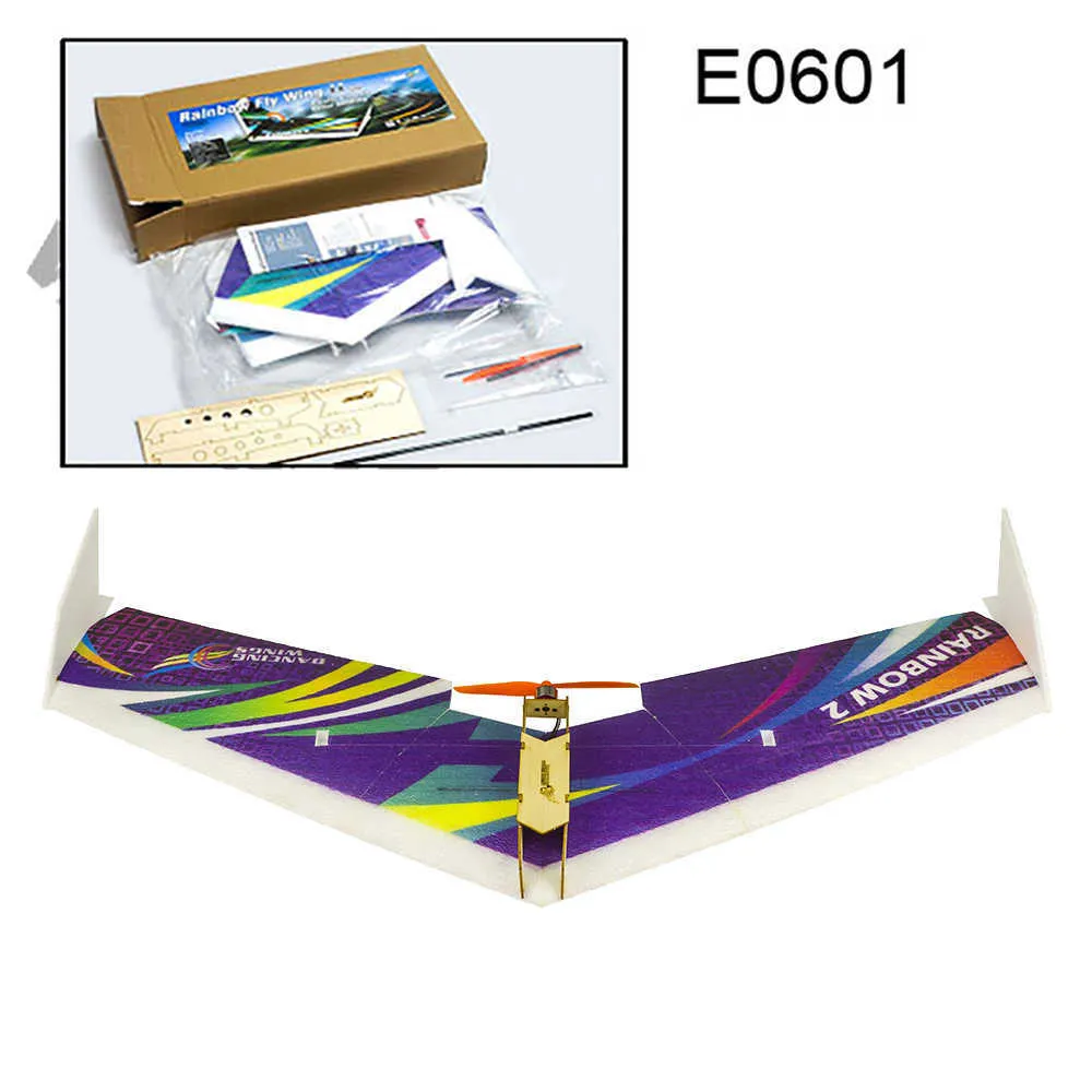 E0601 Rainbow II 1000 mm Spannweite RC-Flugzeug Delta Wing Tail-Pusher Fliegendes RC-Flugzeugspielzeug KIT-Version für Kinder DIY-Flugzeugspielzeug 211026