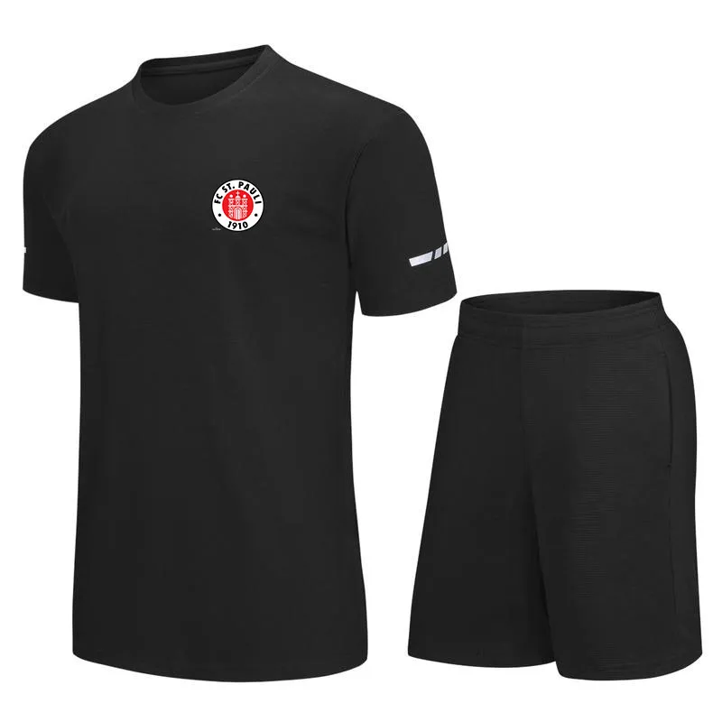 FC St Pauli Mens Football Training Tracksuits Jersey Fast-dry Short Sleeve Soccer Shirt Custom Logo Outdoor T Shirts282D