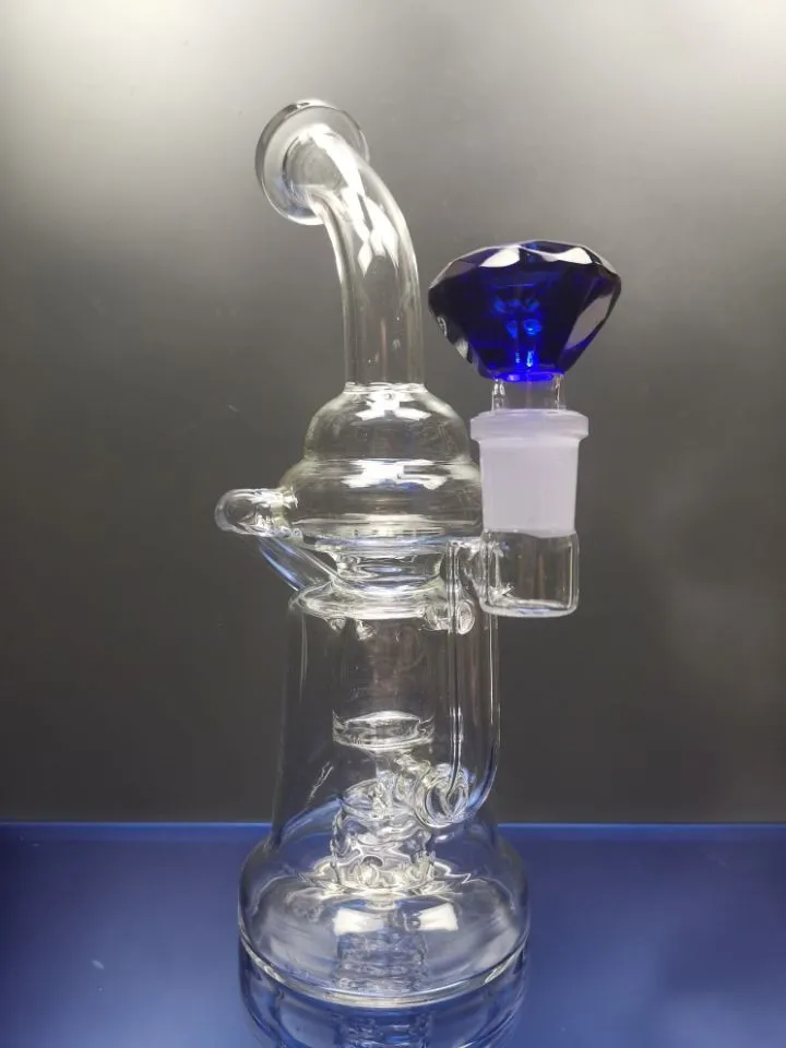 Bong clear dab rig water pipe glass bubbler with percolator smoking accessories recycler oil rig with 18.8mm joint sestshop