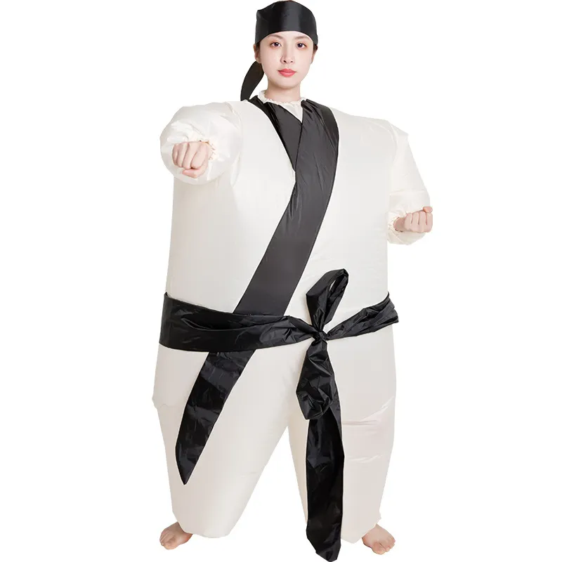 Traje de muñeca de mascota Adultos Sumo Warrior Taekwondo Disfraces inflables Mascota de dibujos animados de Halloween Muñeca Fiesta Juego de rol Decoración Vestir Ropa