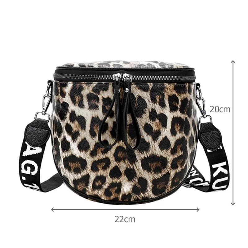 Leopard Print Bucket Womems Bag Pu Leather Crossbody Bags Messenger Bags 2021 Female Shoulder Handbag Crossbody Bag
