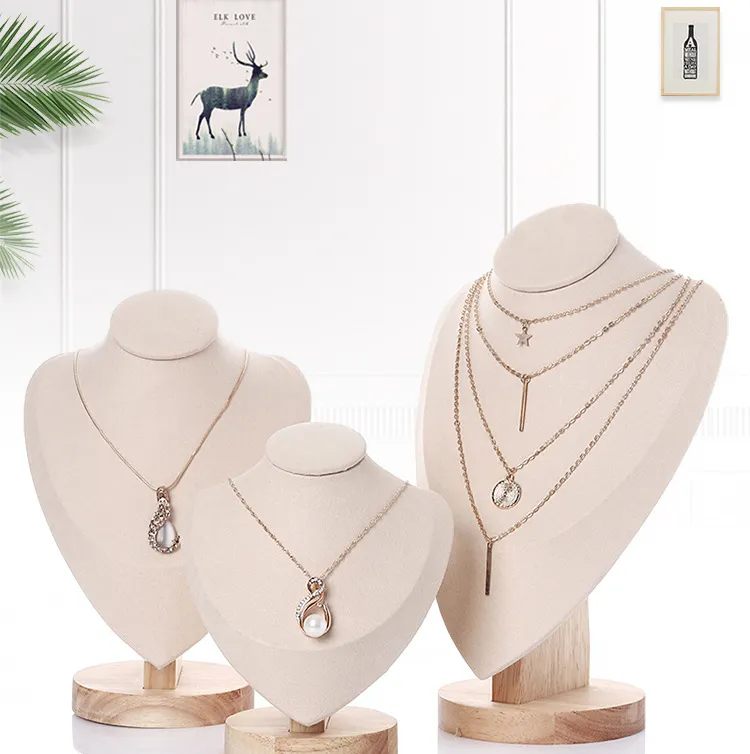 Sammet smycken EASLE -halsbandskedja Display Byst Stand Tower Rack för hemmet sovrum271t
